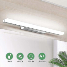LED Mirror Light 40CM, Bathroom Wall Light 700LM 8W 6000K Mirror Light for Bathroom LED Mirror IP44 LED Wall Light Modern Bathroom Light Neutral White