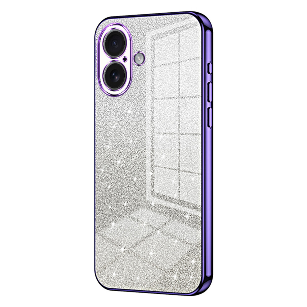 (Purple) For Iphone 17 Case Electroplating Gradient Glitter Tpu Phone Cover Purple 6914295686945