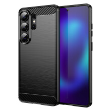 (Black) AMORUS For Samsung Galaxy S26 Ultra Case Carbon Fiber Texture Brushed Protective Phone Cover