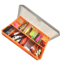 Angelköder-Set, 366-Teilige Angelbox mit Zubehör, Set mit Jigkopfködern, Gummiködern, Haken und Gewichten
