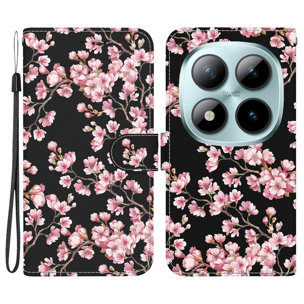 (Plum Blossom) For Xiaomi Redmi Note 15 Pro 5G (Global) Wallet Phone Case Pattern Printing Leather Flip Cover With Strap Purple 6914296831658