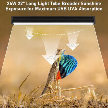 Bearded Dragon UVB Light Bulb T5 10.0,24W UVA UVB HO Reptiles Light Bar Bulbs 22 Inch for Bearded Dragon, 2 Pack