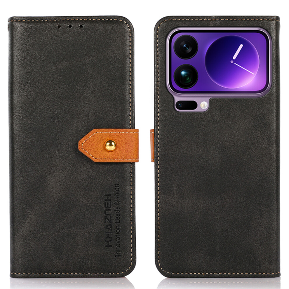 (Black) Khazneh For Xiaomi 17 Pro Wallet Phone Case Stand Leather Flip Cover Black 6914293527493