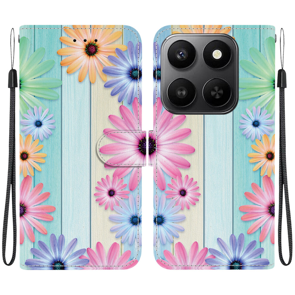 (Sunflower) For Honor 400 Smart 5G / 4G / X7d 4G Case Pattern Printing Leather Flip Wallet Phone Cover With Lanyard 6914297846934