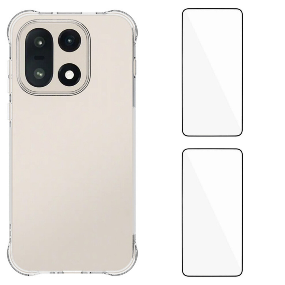 (Transparent) Wanlonfeng For Oneplus 15 5G Tpu Case Wl2 Series 2.0Mm Phone Cover With 2Pcs Tempered Glass Films 6914290309207