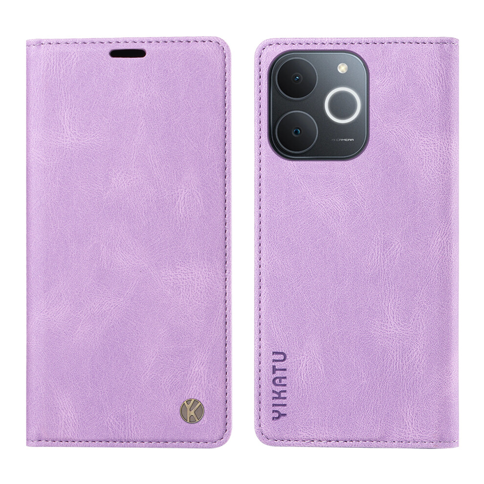 (Purple) Yikatu For Realme Narzo 80 Lite 4G / Realme Note 70 4G / Realme Note 70T 4G / Realme C71 4G (India) Leather Cover Yk-00 Purple 6914294186811