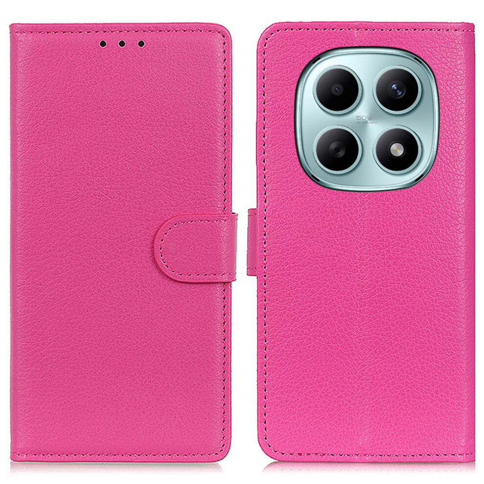 (Rose) For Xiaomi Poco M8 5G / Redmi Note 15 5G (Global) Wallet Case Pu Leather Phone Cover Litchi Texture 6914290780167