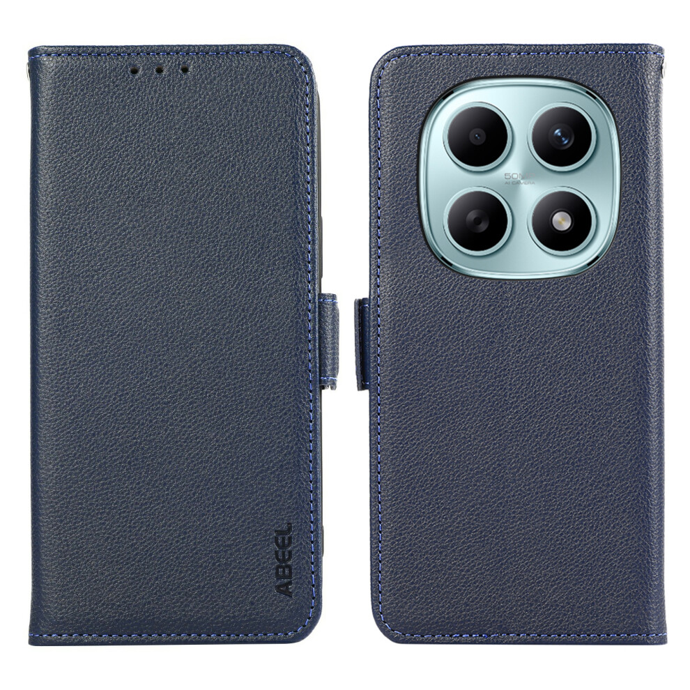 (Blue) Abeel For Xiaomi Poco M8 5G / Redmi Note 15 5G (Global) Case Litchi Texture Leather Rfid Blocking Phone Cover Blue 6914296344141