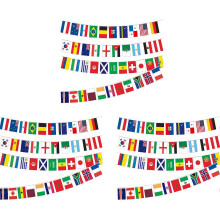 (3pcs) For World Cup Bunting with Flags from all 48 Countries Perfect wall decor for enthusiasts of British culture. for Football Tournament