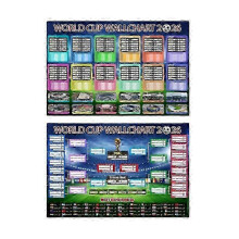 2026 FIFA World Cup Match Schedule Posters, 2 Pack, Thick Matte Paper, Host Time Zone Marked, for Living Room Study Game Room Office Wall Decoration