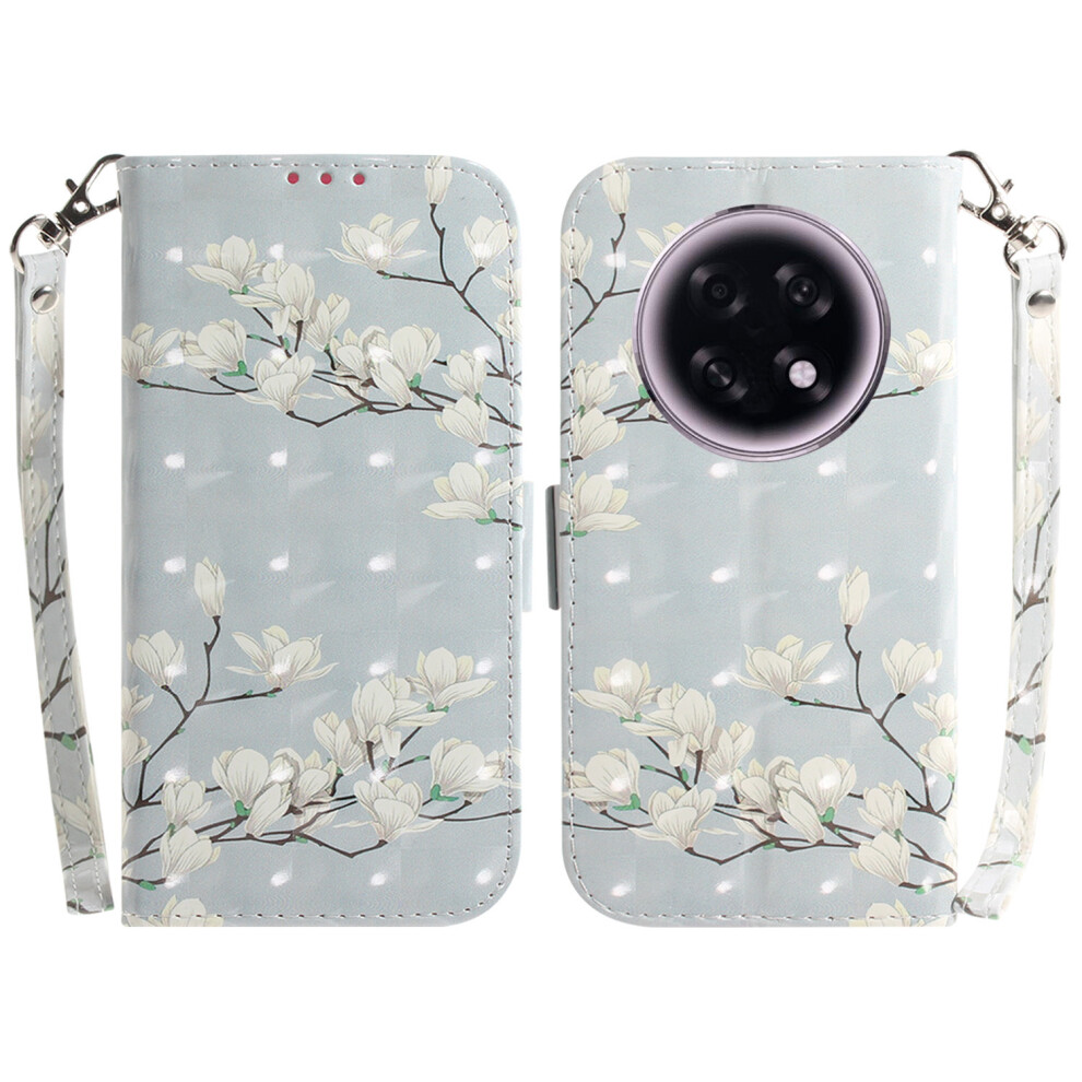 (Magnolia) For Oppo F31 Pro+ 5G / A6 Gt 5G Case Pattern Printing Leather Wallet Phone Cover With Wrist Strap 6914299067696