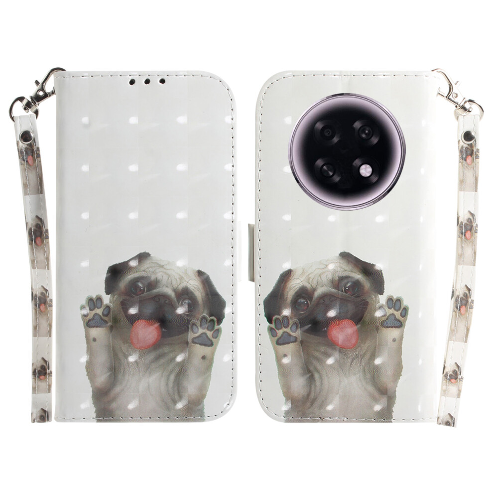 (Pug) For Oppo F31 Pro+ 5G / A6 Gt 5G Case Pattern Printing Leather Wallet Phone Cover With Wrist Strap 6914299350743