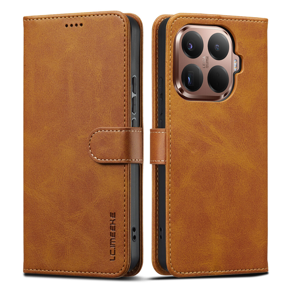 (Yellow) Lc.imeeke For Xiaomi 15T Pro Case Calf Texture Pu Leather Stand Wallet Phone Cover Yellow 6914296493269