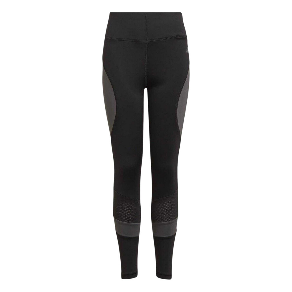 Adidas (11-12 Years, Black/Grey) Girls Aeroready Tights