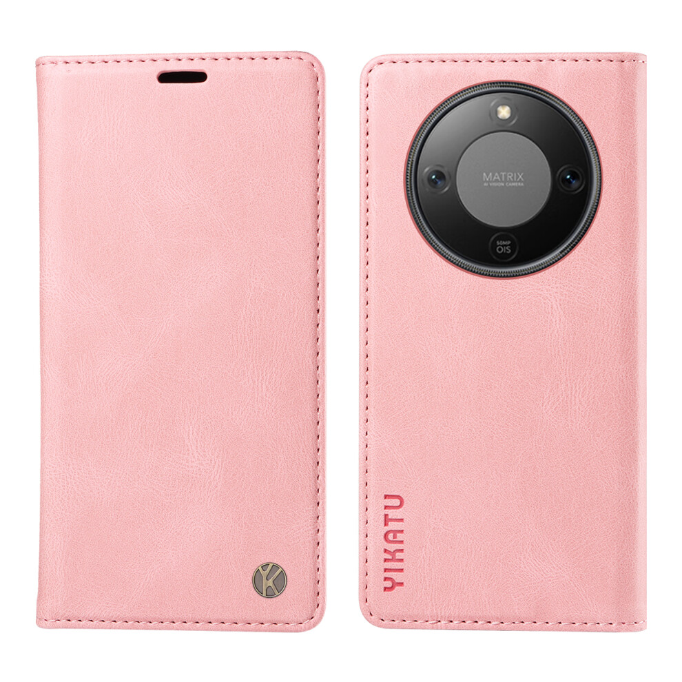 (Pink) Yikatu For Honor Magic8 Lite 5G / X9d 5G / X70 5G Leather Cover Yk-004 Skin-Touch Wallet Phone Cases Pink 6914294956414