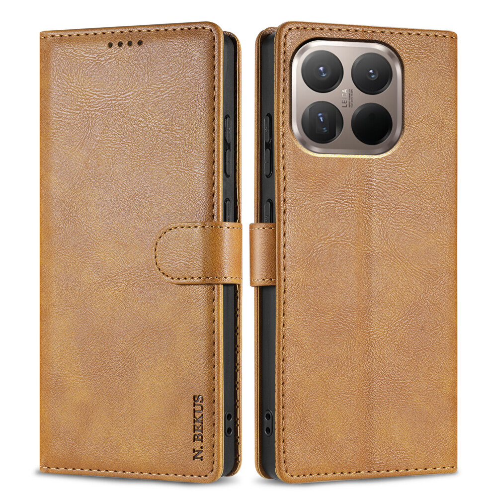(Brown) N.bekus Csj-001 For Xiaomi 15T Stand Case Pu Leather Wallet Phone Cover Brown 6914299155584