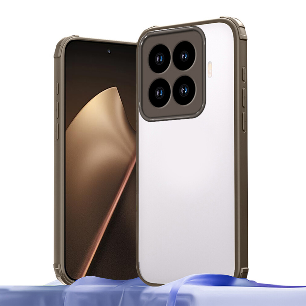 (Brown) For Xiaomi 15T Pro Case Reinforced Corner Shockproof Tpu + Acrylic Phone Cover Brown 6914297590073