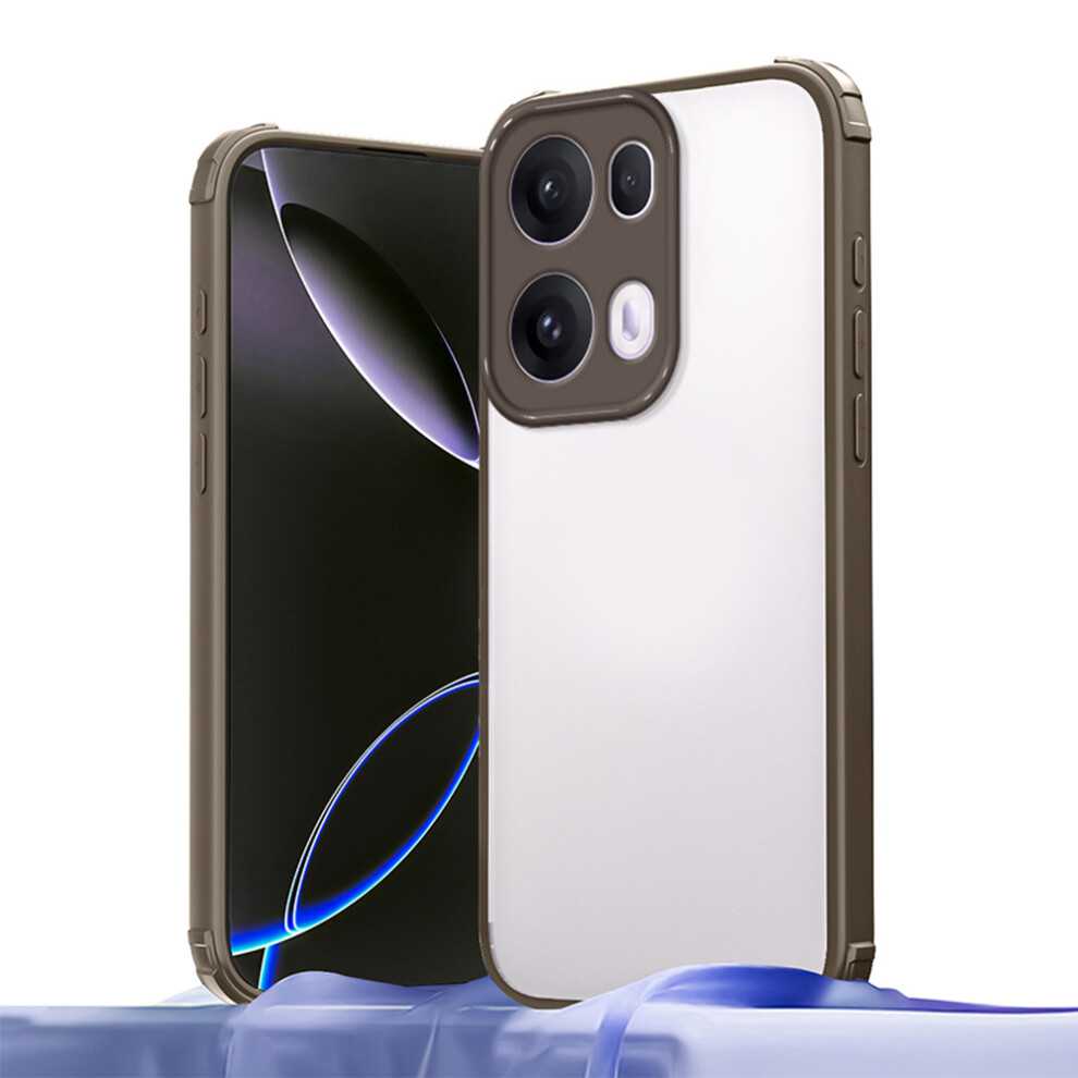 (Brown) For Oppo Reno13 Pro 5G Case Reinforced Corner Shockproof Tpu + Acrylic Phone Cover Brown 6914299807117