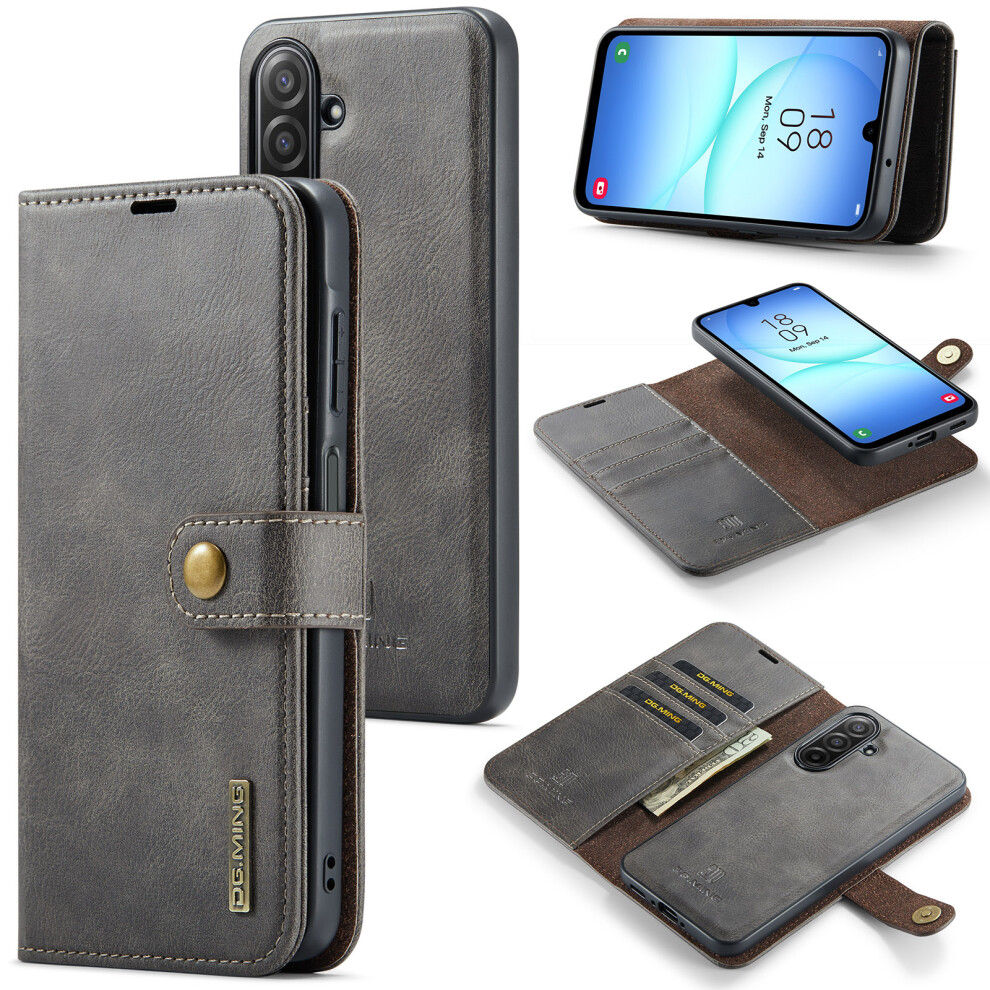 (Grey) Dg.ming For Samsung Galaxy A17 5G / 4G Case Detachable Split Leather Phone Cover Grey 6914298208632