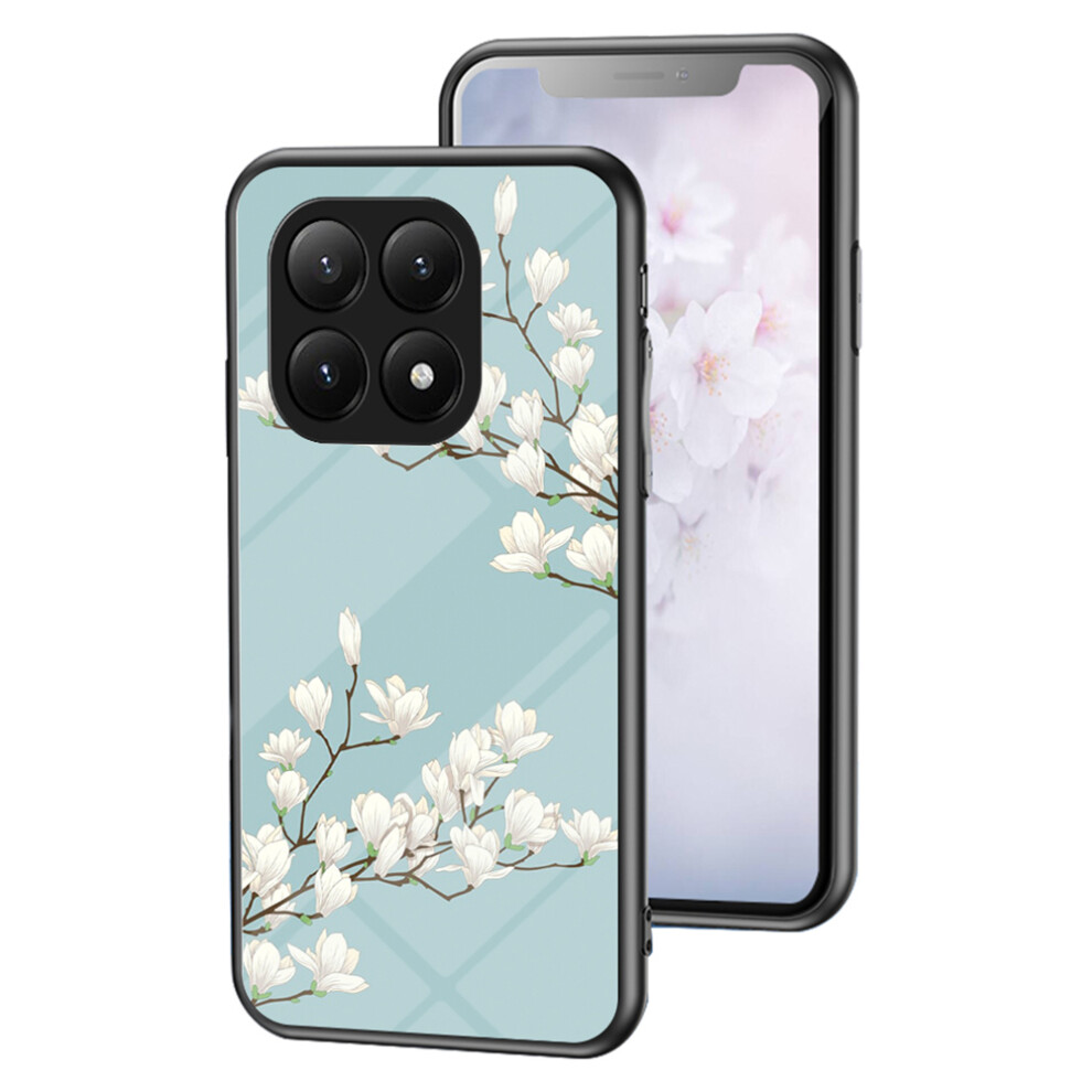 (Gardenias) For Xiaomi 15T Pro Case Floral Pattern Tpu + Tempered Glass Protective Phone Cover 6914298524763