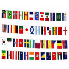 World Cup Football 2026 Flag Garland Banner 15m 48 Flags of Countries 21x14cm [Lot 2] Supporter Decor Phonillico