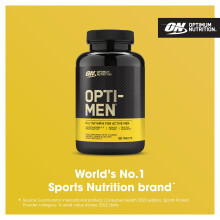 Optimum Nutrition Opti-Men Multi-Vitamin Supplements for Men with Vitamin D, Vitamin C, Vitamin B6 and Amino Acids, Unflavoured, 60 Servings, 180 Cap