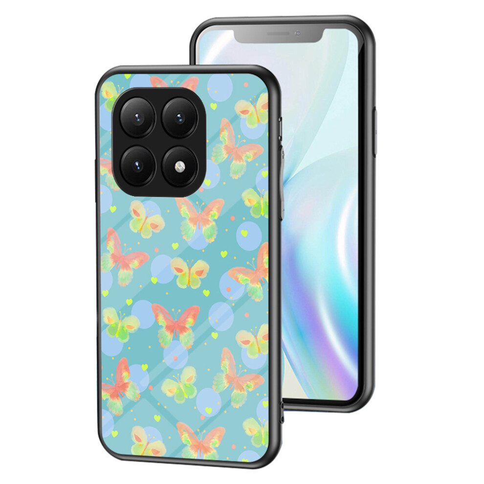 (Lush Butterfly) For Xiaomi 15T Pro Case Butterfly Pattern Tpu + Tempered Glass Protective Phone Cover 6914296516937