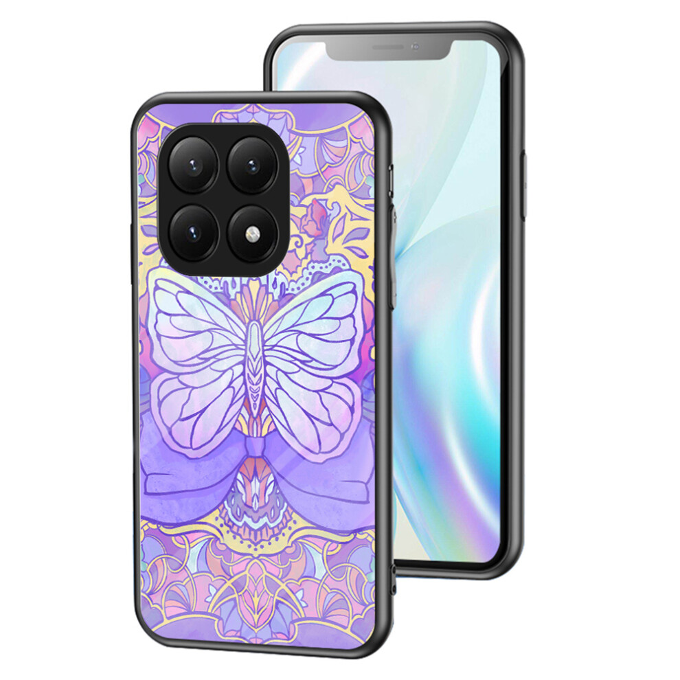 (Phantom Butterfly) For Xiaomi 15T Pro Case Butterfly Pattern Tpu + Tempered Glass Protective Phone Cover 6914290667802