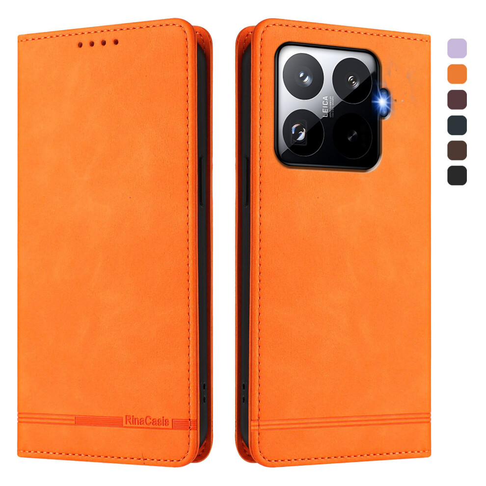 (Orange) For Xiaomi 15T Pro Case Rinacasis Rc23 Rfid Blocking Wallet Stand Pu Leather Phone Cover Orange 6914299960614