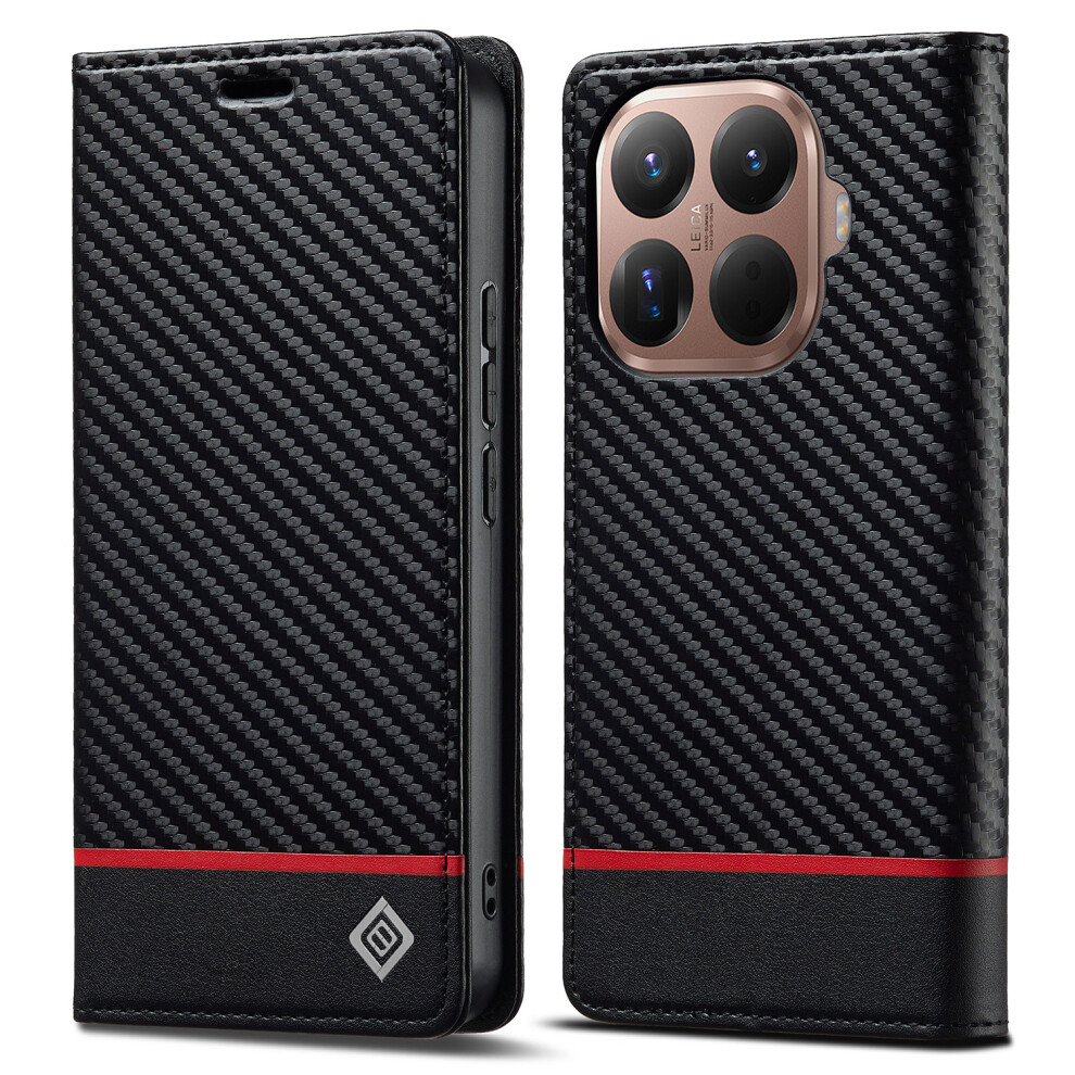 (Horizontal Stripe) Lc.imeeke For Xiaomi 15T Pro Wallet Case Carbon Fiber Texture Leather Phone Cover 6914298035726