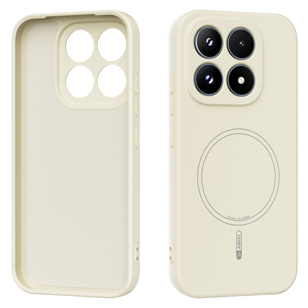 (Beige) Abeel For Xiaomi 17 Magnetic Case Skin Touch Liquid Silicone Phone Back Cover Cream 6914291770754