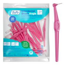 TePe Interdental Brush Angle, Pink, 0.4mm/ISO 0, 20pcs, Interspace Cleaning, Plaque Remover for Teeth with Narrow Gaps, ensures Strong Gums