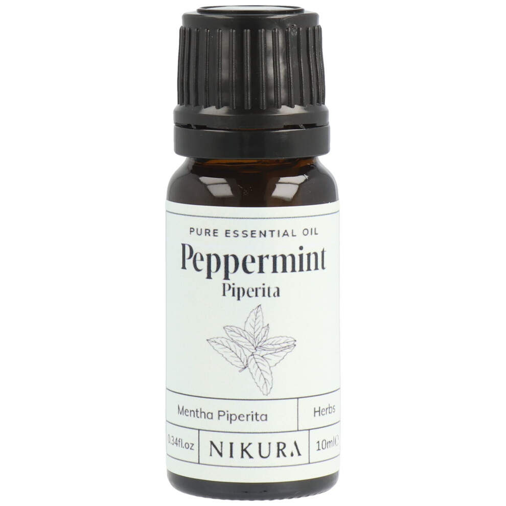 Nikura Peppermint Essential Oil - 10Ml | Perfect For Repelling Spiders, Rats, Mice, Bugs, Ants | Great For Hair, Headaches Relief, Energy Boost, Skin