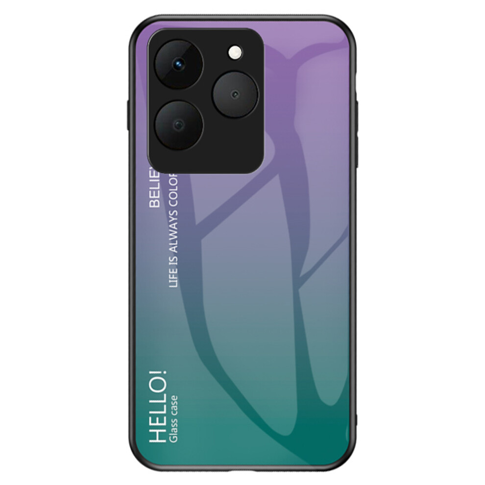 (Gradient ) For Realme 15T 5G Case Anti-Scratch Tempered Glass + Pc + Tpu Phone Cover Purple 6914290700462