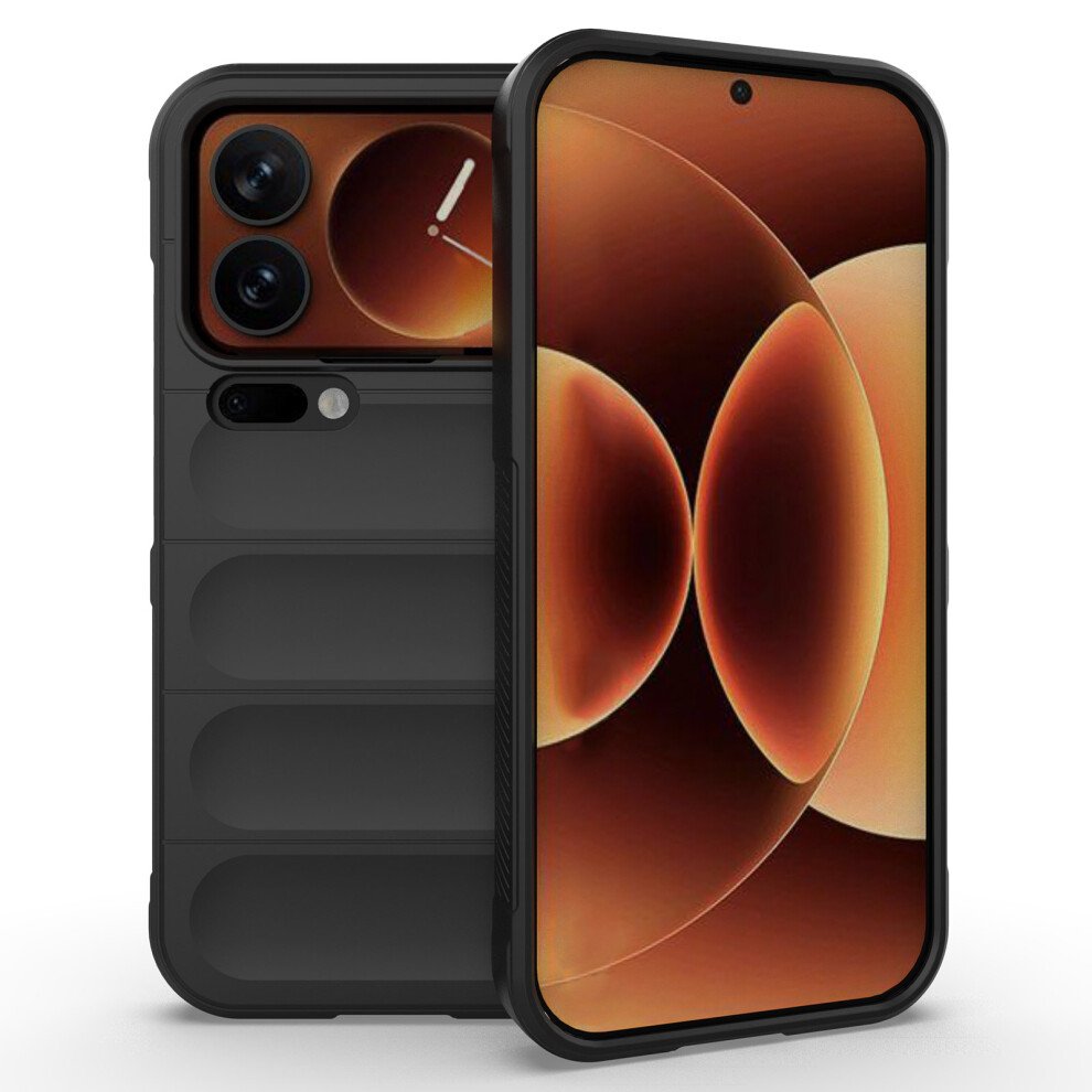 (Black) Amorus For Xiaomi 17 Pro Case Shockproof Soft Tpu Rugged Phone Back Cover Black 6914293471437