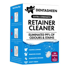 Retainer Cleaner Tablets - 36 Tablets 1 Months Supply - Fresh, Brite and Stain-Free Retainer Cleaning Tablets, Aligner, Gum Shield, Mouth Guard, Dent