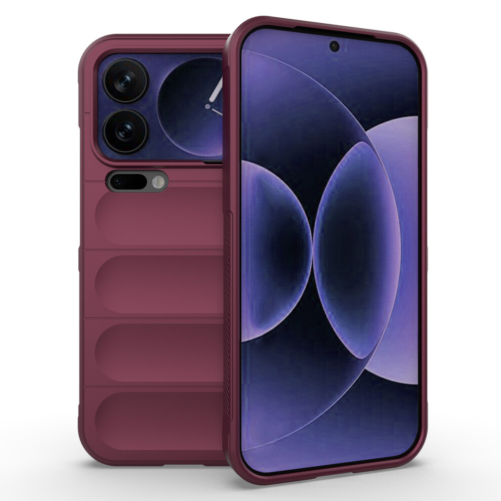 (Wine ) Amorus For Xiaomi 17 Pro Max Case Shockproof Soft Tpu Rugged Phone Back Cover Red 6914295408707