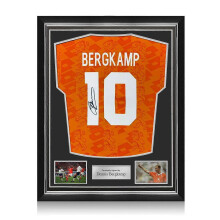 Dennis Bergkamp Signed Original Holland 1994 Football Shirt. Superior Frame
