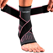 NativoDex Ankle Support Brace for Sprains, Plantar Fasciitis, Achilles Tendonitis & Ligament Damage – Adjustable 3D Compression Ankle Brace for Men