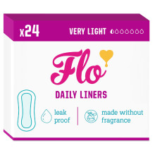 Flo - Daily Liners (24 Pack) Very Light Flow - Wrapped, Ultra-Thin - Natural, Ab