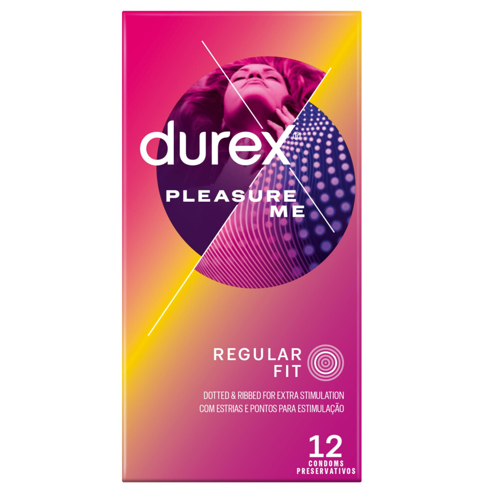 Durex Pleasure Me Condoms Ribbed & Dotted Regular Fit 12S