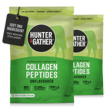 Hunter & Gather Grass Fed Bovine Collagen Powder 2x400g | Pure Unflavoured Premium Hydrolysed Bovine Collagen Peptides Powder for Hair Skin Nails Mus