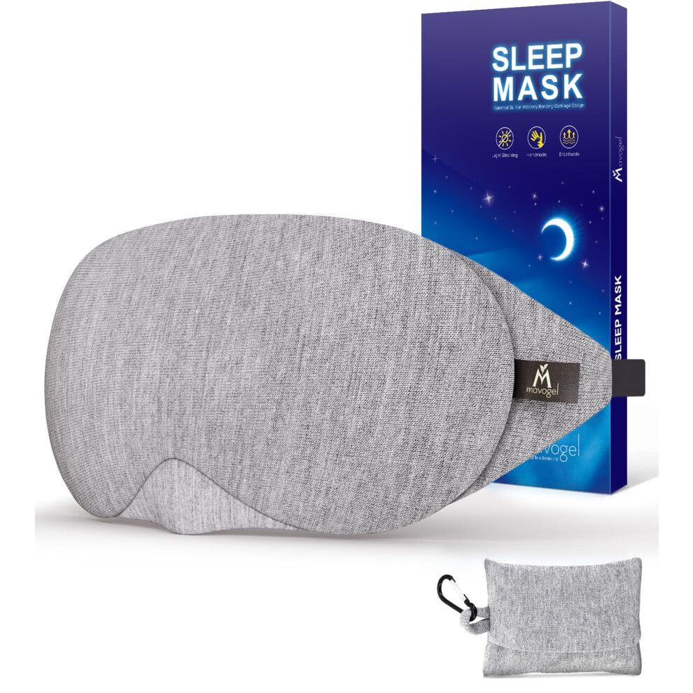 Mavogel Light Cotton Sleep Eye Mask - Updated Design Blocking With Adjustable Nose Bridge, Soft And Comfortable Night Eye Mask For Men Women, Eye Bli