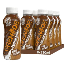 Grenade Fudge Brownie High Protein Shake, 8 x 330 ml - Ready to Drink Milk Protein Shakes with Over 24 g Protein per Bottle