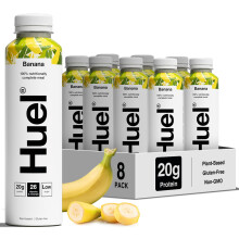 Huel Ready-to-drink Meal, Banana Protein Drink, 8 x 500ml Bottles, Protein Shakes, Pre-Portioned Meal, 20g of Protein per Bottle, Rich in Essential V