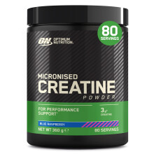 Optimum Nutrition Micronised Creatine Powder Flavoured, Blue Raspberry – 3 g creatine monohydrate per Serving, Muscle Fuel for high Intensity Traini
