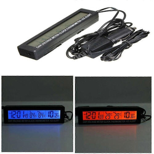 Orologio digitale 4 in 1, voltmetro e termometro - Ricambi auto 2