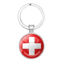 Art Attack Switzerland Flag Soccer Keychain