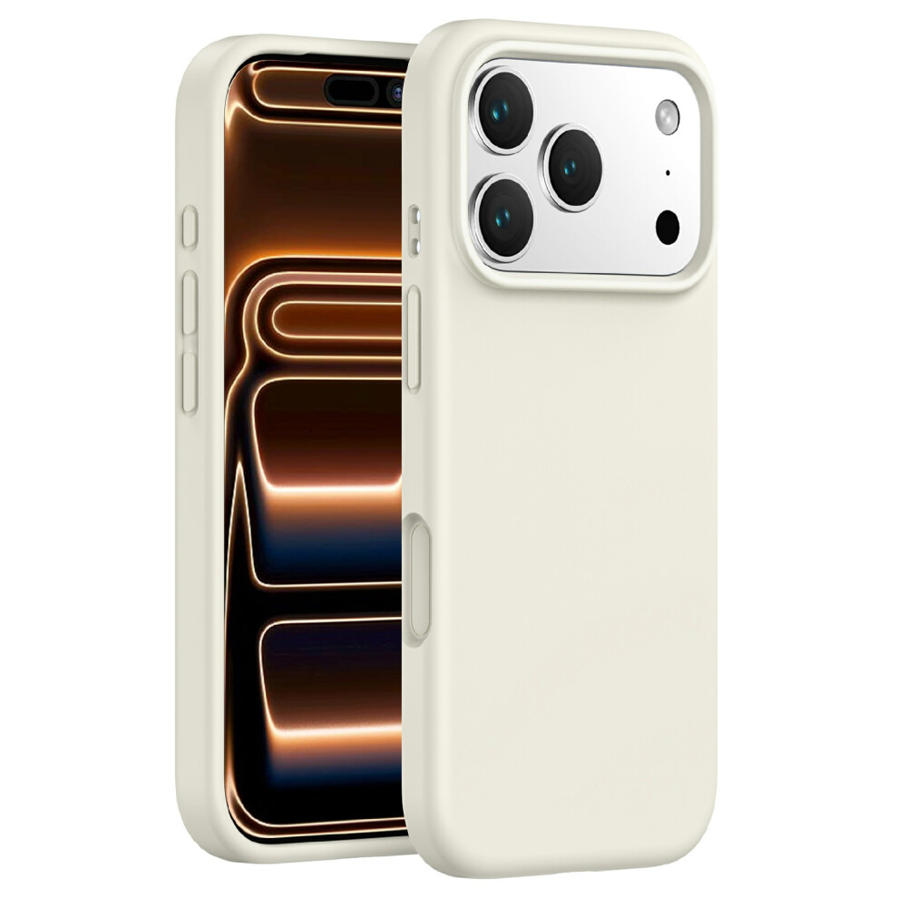 (Antique ) For Iphone 17 Pro Magnetic Case Pc + Liquid Silicone Anti-Scratch Phone Cover White 6914291948634