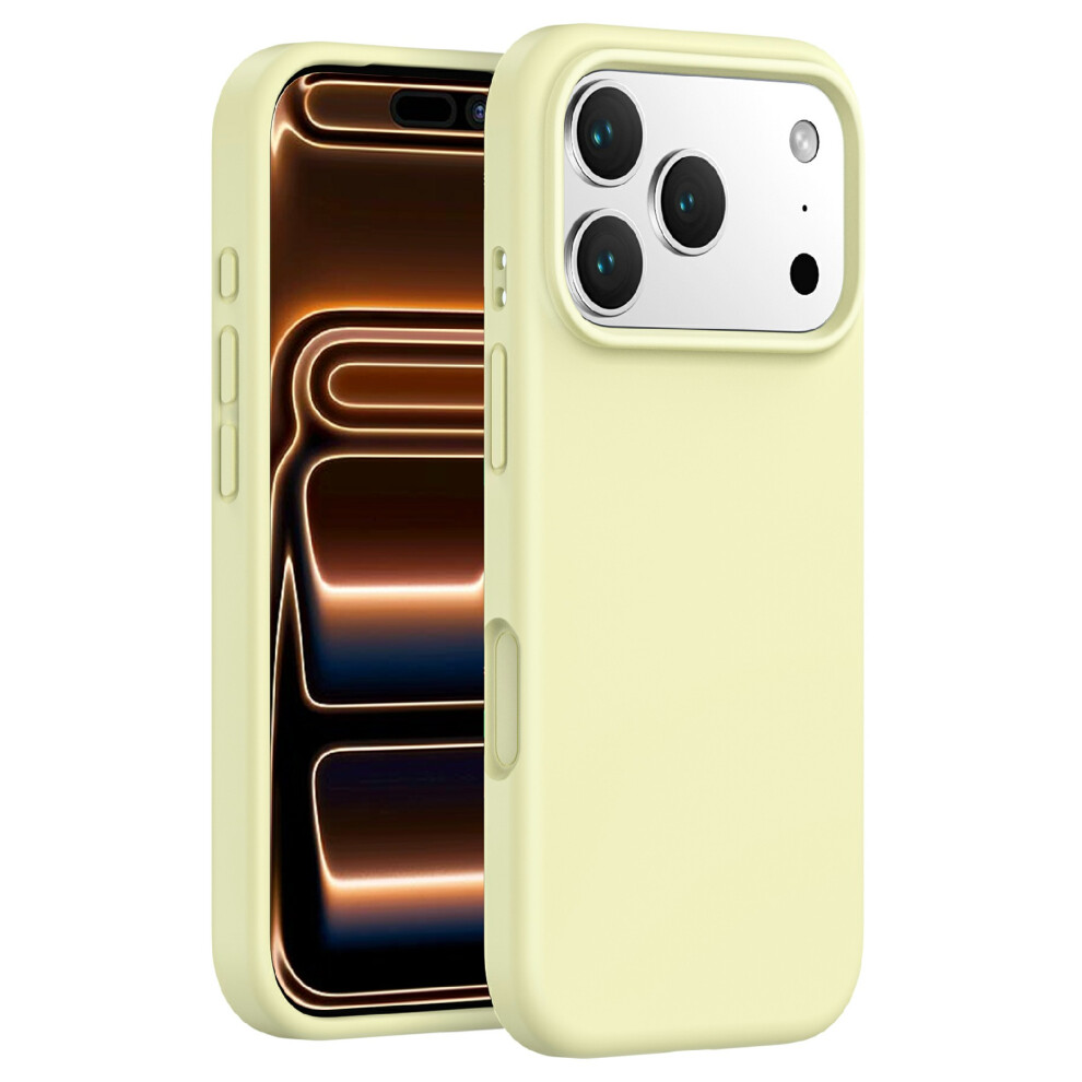 (Cream Yellow) For Iphone 17 Pro Magnetic Case Pc + Liquid Silicone Anti-Scratch Phone Cover Cream,Yellow 6914299965329